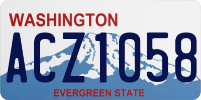 WA license plate ACZ1058