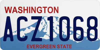 WA license plate ACZ1068