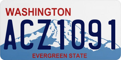 WA license plate ACZ1091