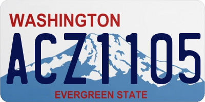 WA license plate ACZ1105