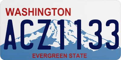 WA license plate ACZ1133