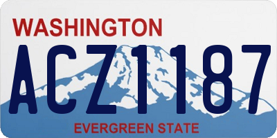 WA license plate ACZ1187