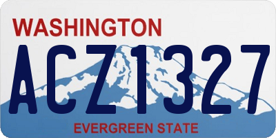 WA license plate ACZ1327