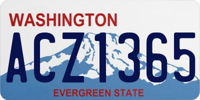 WA license plate ACZ1365