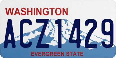 WA license plate ACZ1429