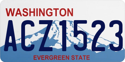 WA license plate ACZ1523