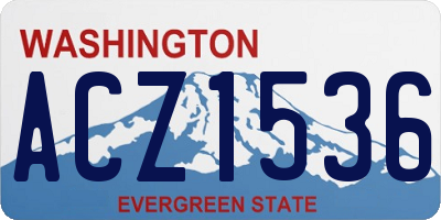 WA license plate ACZ1536