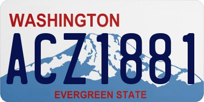 WA license plate ACZ1881