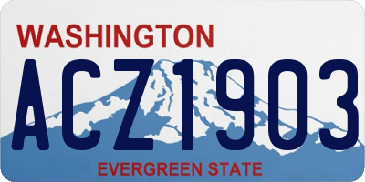 WA license plate ACZ1903