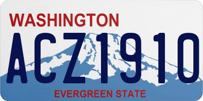 WA license plate ACZ1910