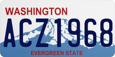 WA license plate ACZ1968
