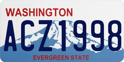 WA license plate ACZ1998