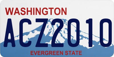 WA license plate ACZ2010