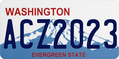 WA license plate ACZ2023