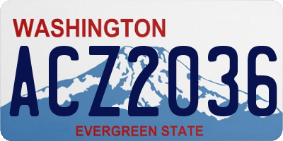 WA license plate ACZ2036