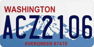 WA license plate ACZ2106