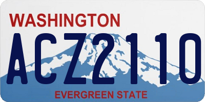 WA license plate ACZ2110