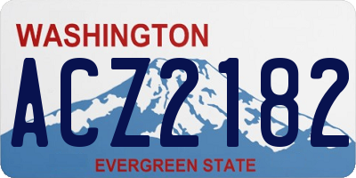 WA license plate ACZ2182