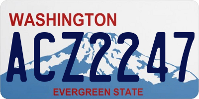 WA license plate ACZ2247