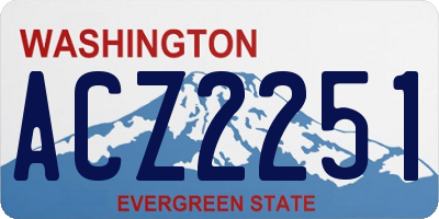 WA license plate ACZ2251
