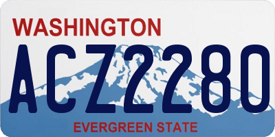 WA license plate ACZ2280
