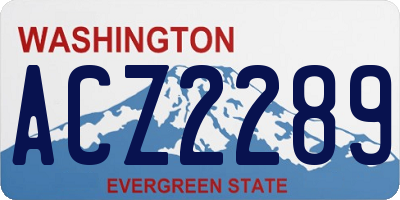 WA license plate ACZ2289