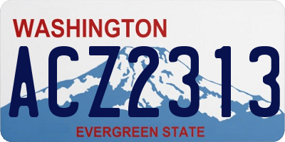 WA license plate ACZ2313