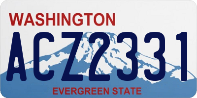 WA license plate ACZ2331
