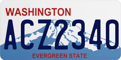 WA license plate ACZ2340