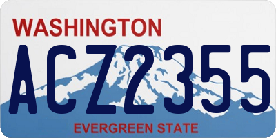 WA license plate ACZ2355