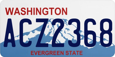 WA license plate ACZ2368