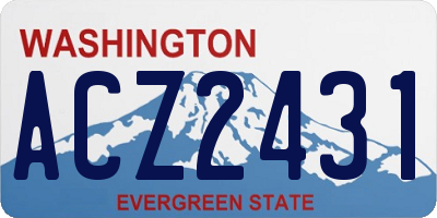 WA license plate ACZ2431