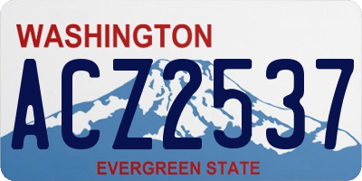 WA license plate ACZ2537