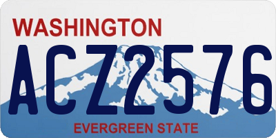 WA license plate ACZ2576