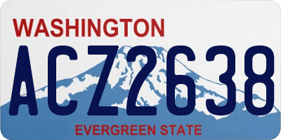 WA license plate ACZ2638