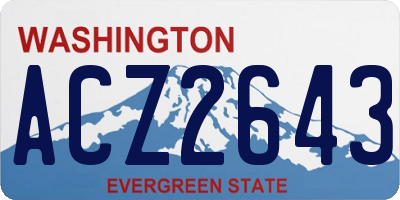 WA license plate ACZ2643