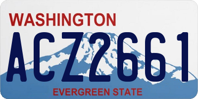 WA license plate ACZ2661