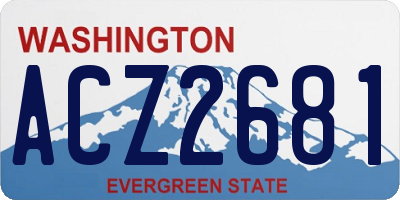 WA license plate ACZ2681
