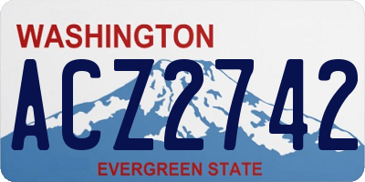 WA license plate ACZ2742