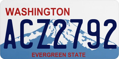 WA license plate ACZ2792