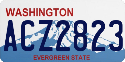 WA license plate ACZ2823