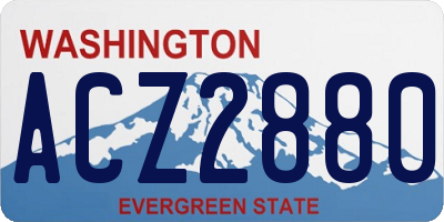 WA license plate ACZ2880