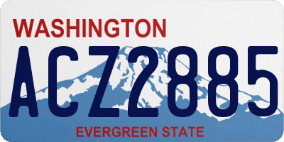 WA license plate ACZ2885