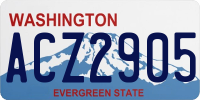 WA license plate ACZ2905