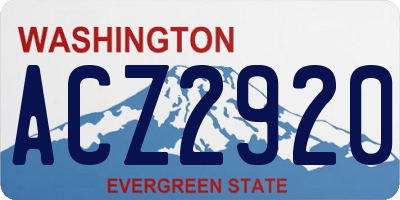 WA license plate ACZ2920