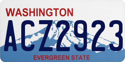 WA license plate ACZ2923