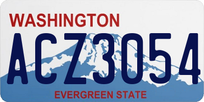 WA license plate ACZ3054