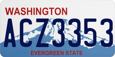 WA license plate ACZ3353