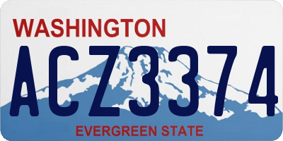 WA license plate ACZ3374