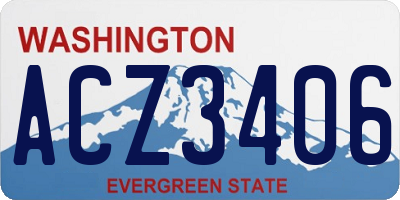 WA license plate ACZ3406